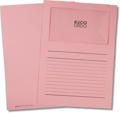 Angebotsmappe rosa mit Fenster & Linien - Elco Ordo Classico